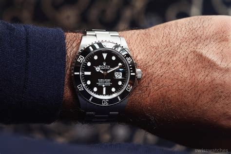 rolex submariner black on wrist